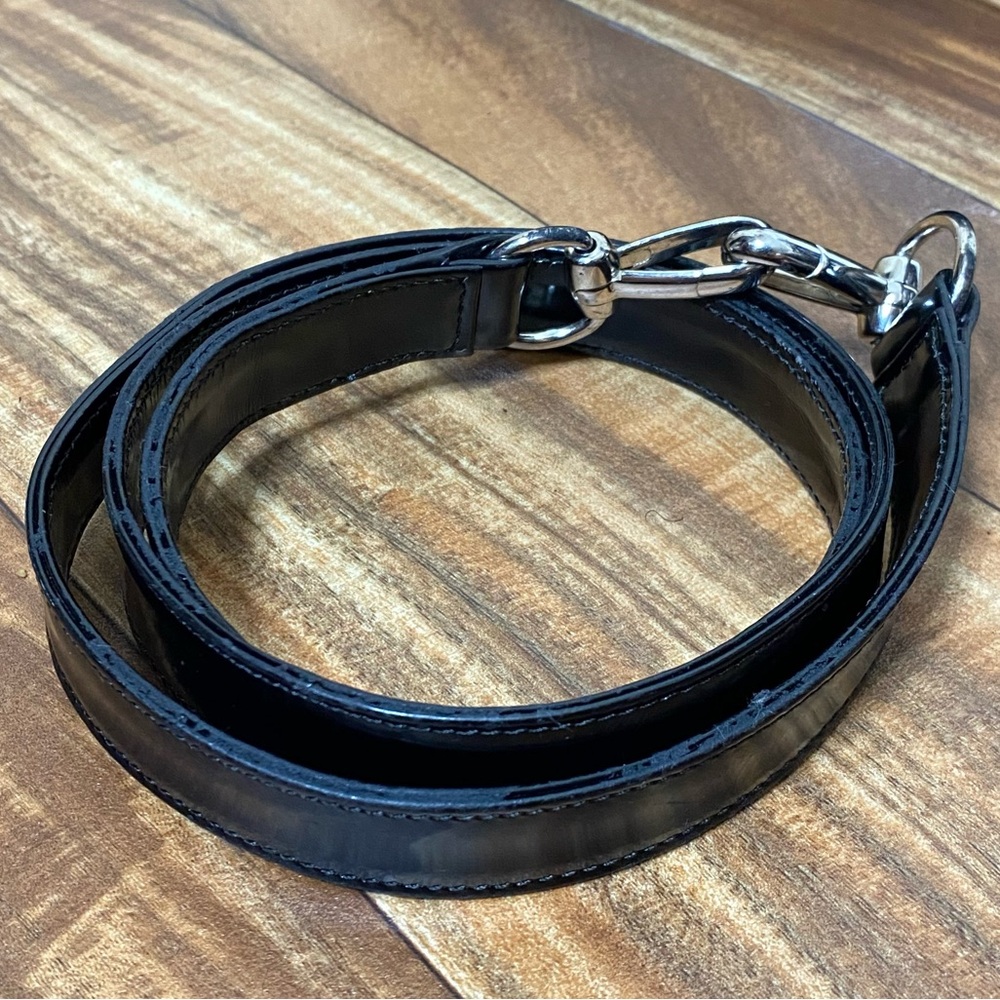 90s vtg Gucci x Tom Ford • Black Patent Leather Bowler w Strap - Picture 13 of 15